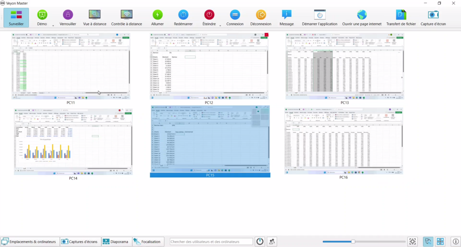 Supervision des PC stagiaires